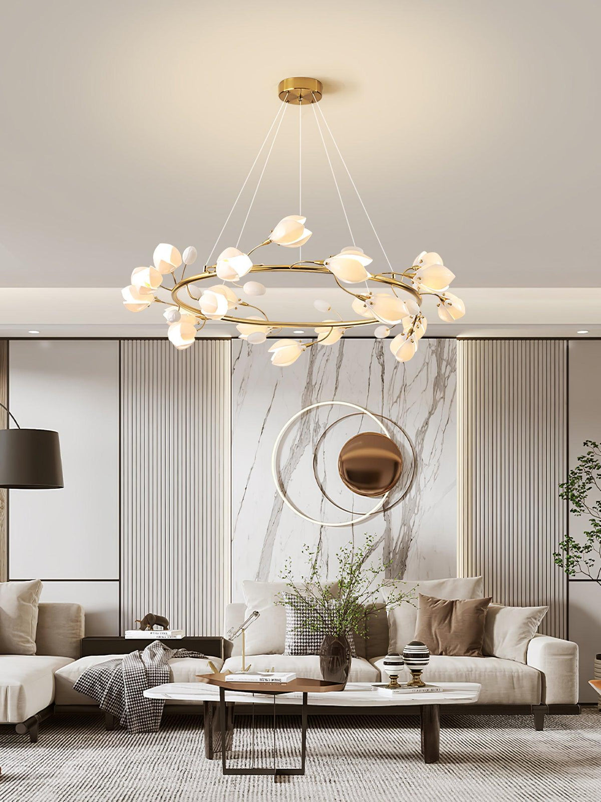 Varenenna Ceramic Chandelier-Moonnatur