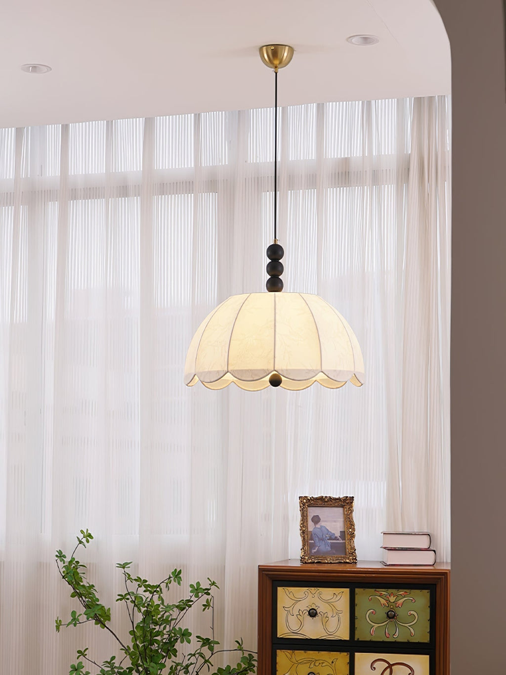 Haldeneth Fabric Pendant Light-Moonnatur