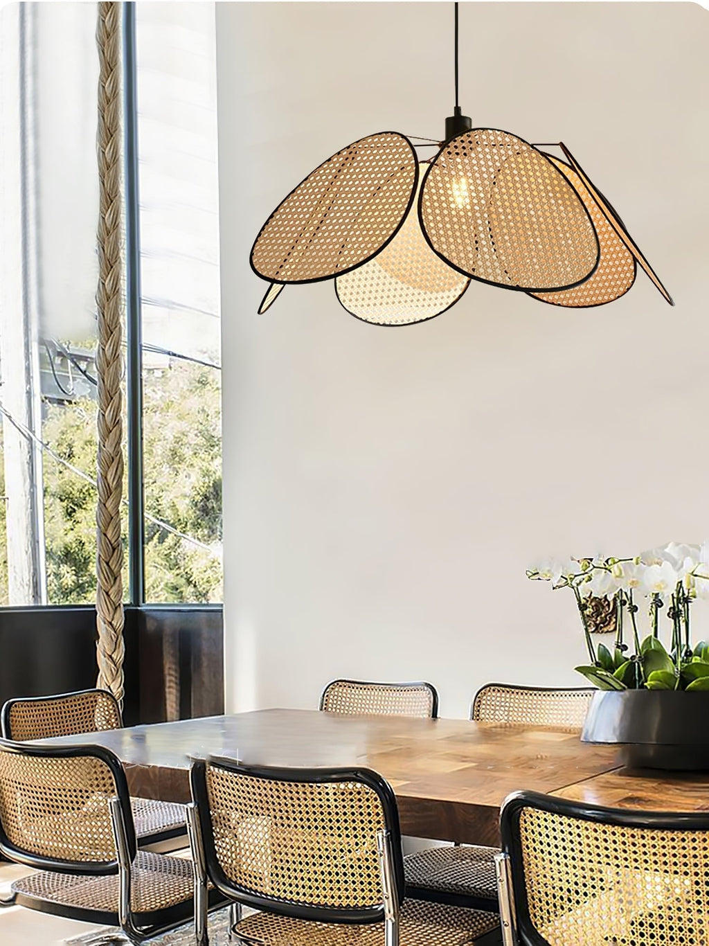 Finrella Rattan Pendant Light-Moonnatur