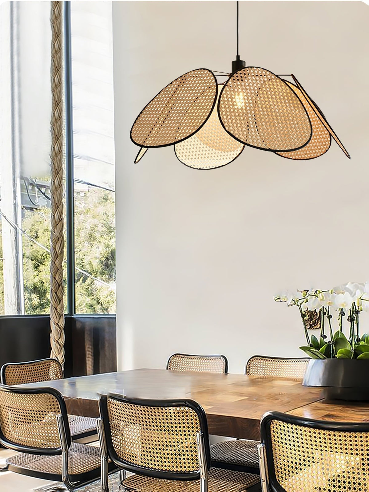 Finrella Rattan Pendant Light-Moonnatur