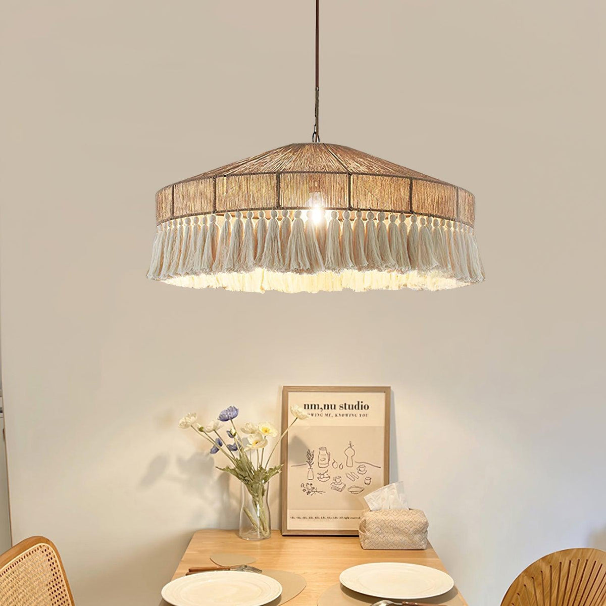 Ainsley Hemp Rope Chandelier-Moonnatur