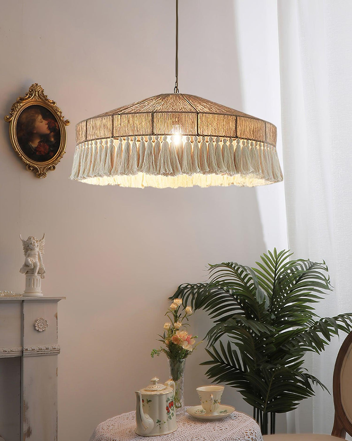 Ainsley Hemp Rope Chandelier-Moonnatur