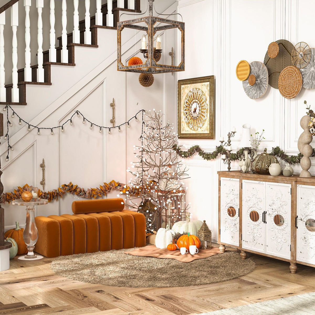 Larklyn Wood Chandelier-Moonnatur