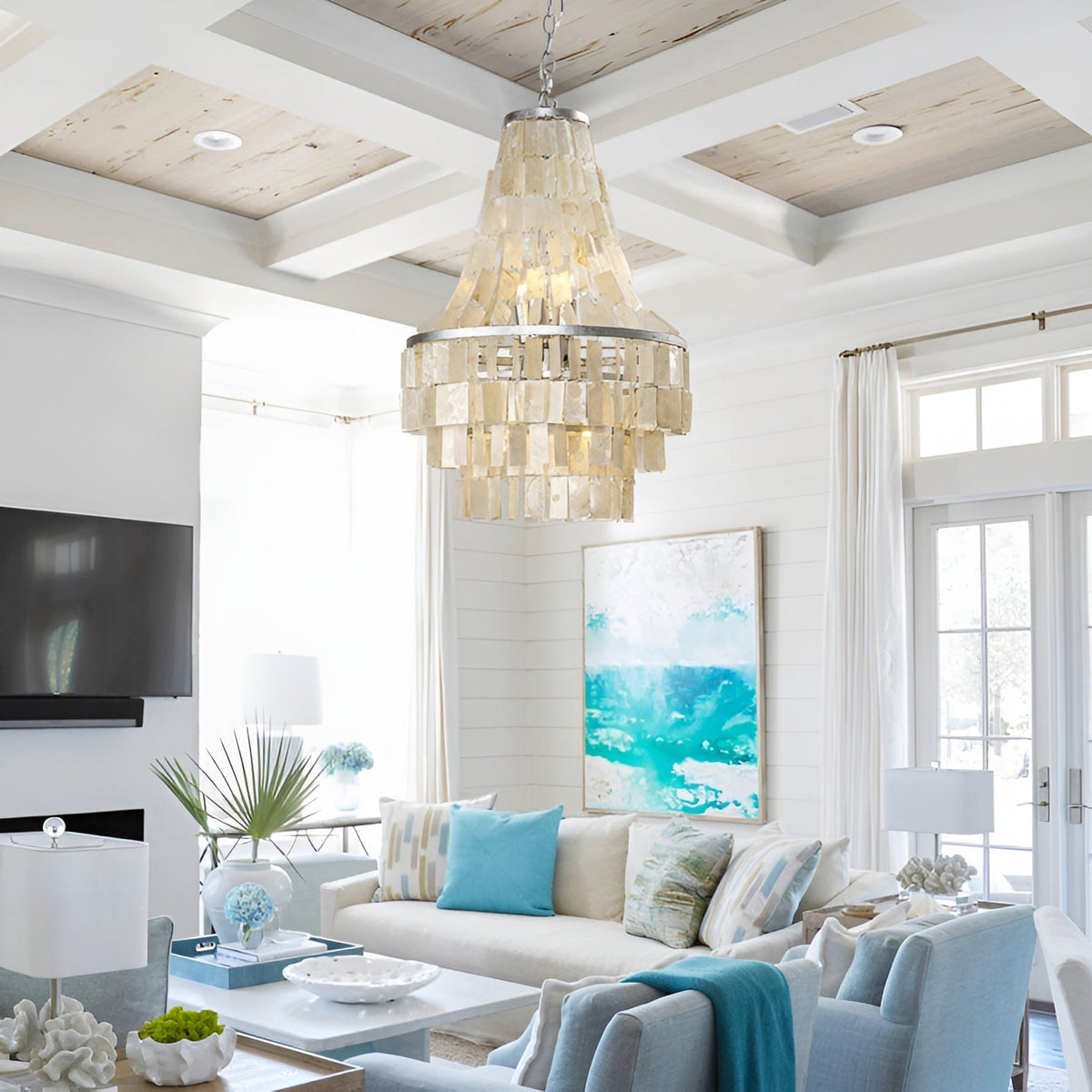 Veldenara Shell Chandelier-Moonnatur