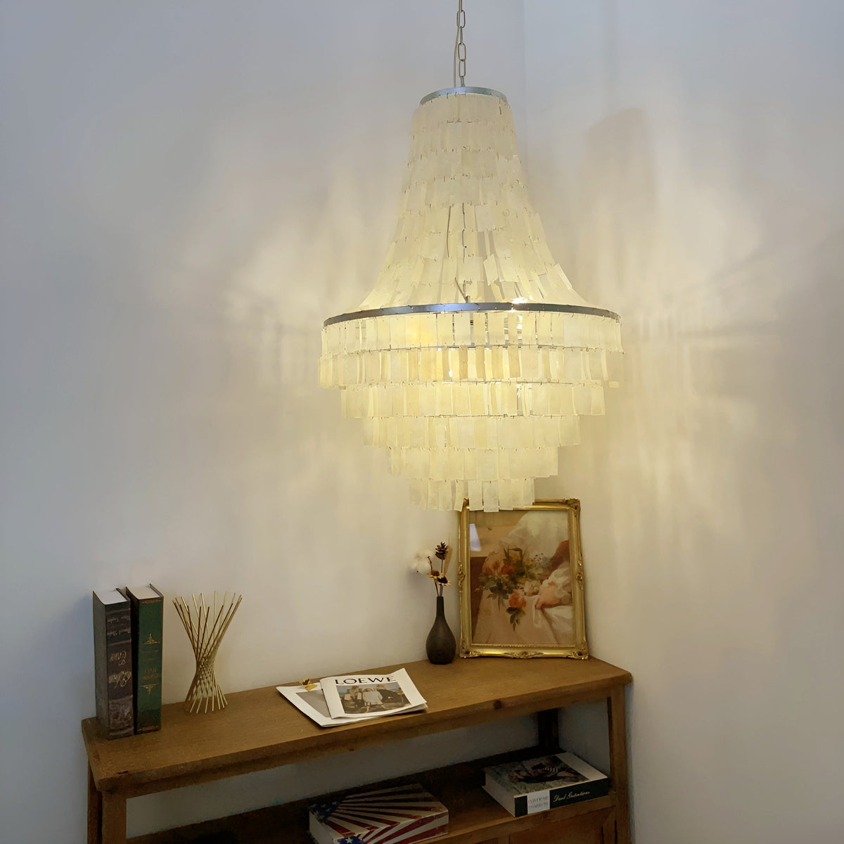 Veldenara Shell Chandelier-Moonnatur
