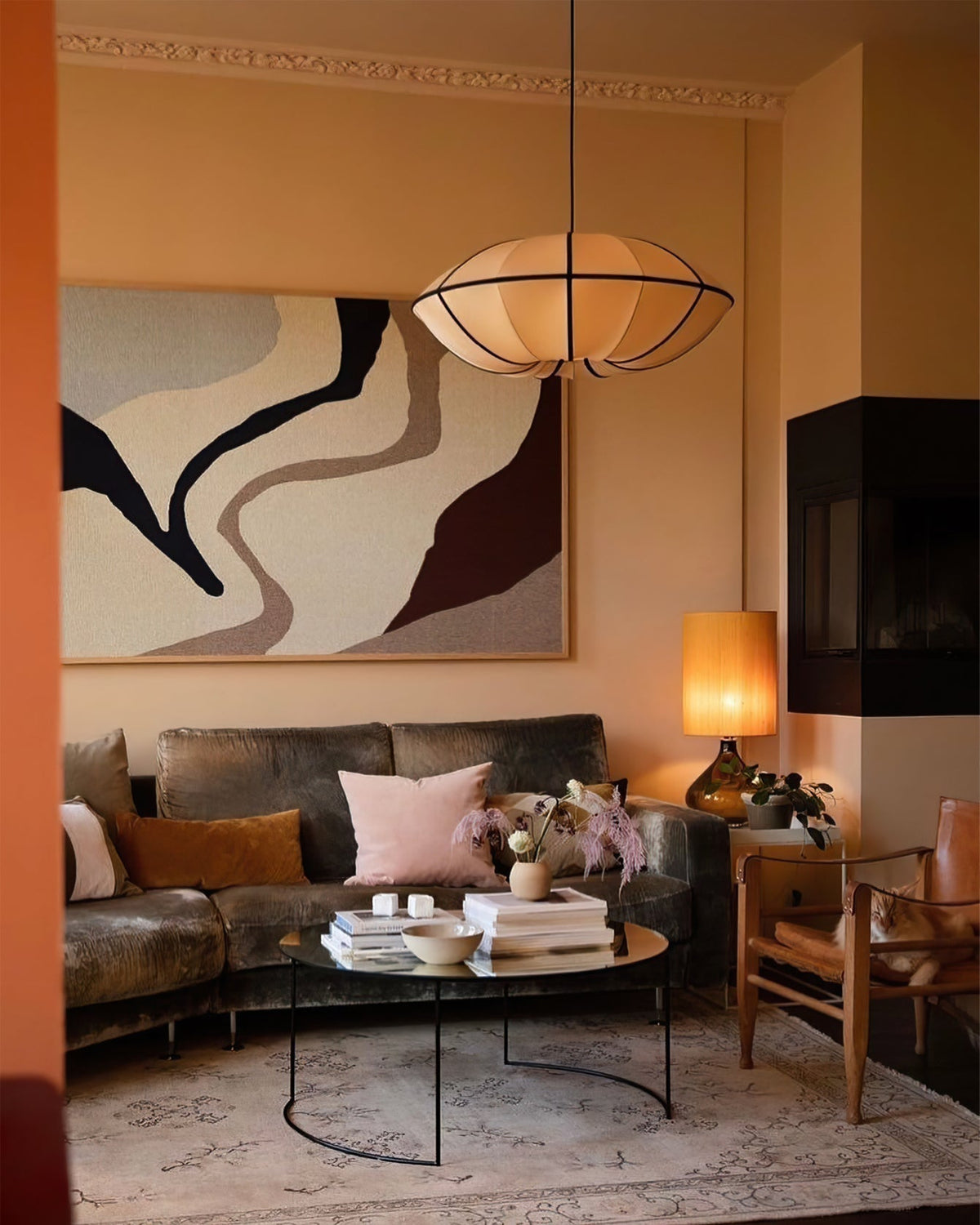 Ideneth Fabric Pendant Light-Moonnatur