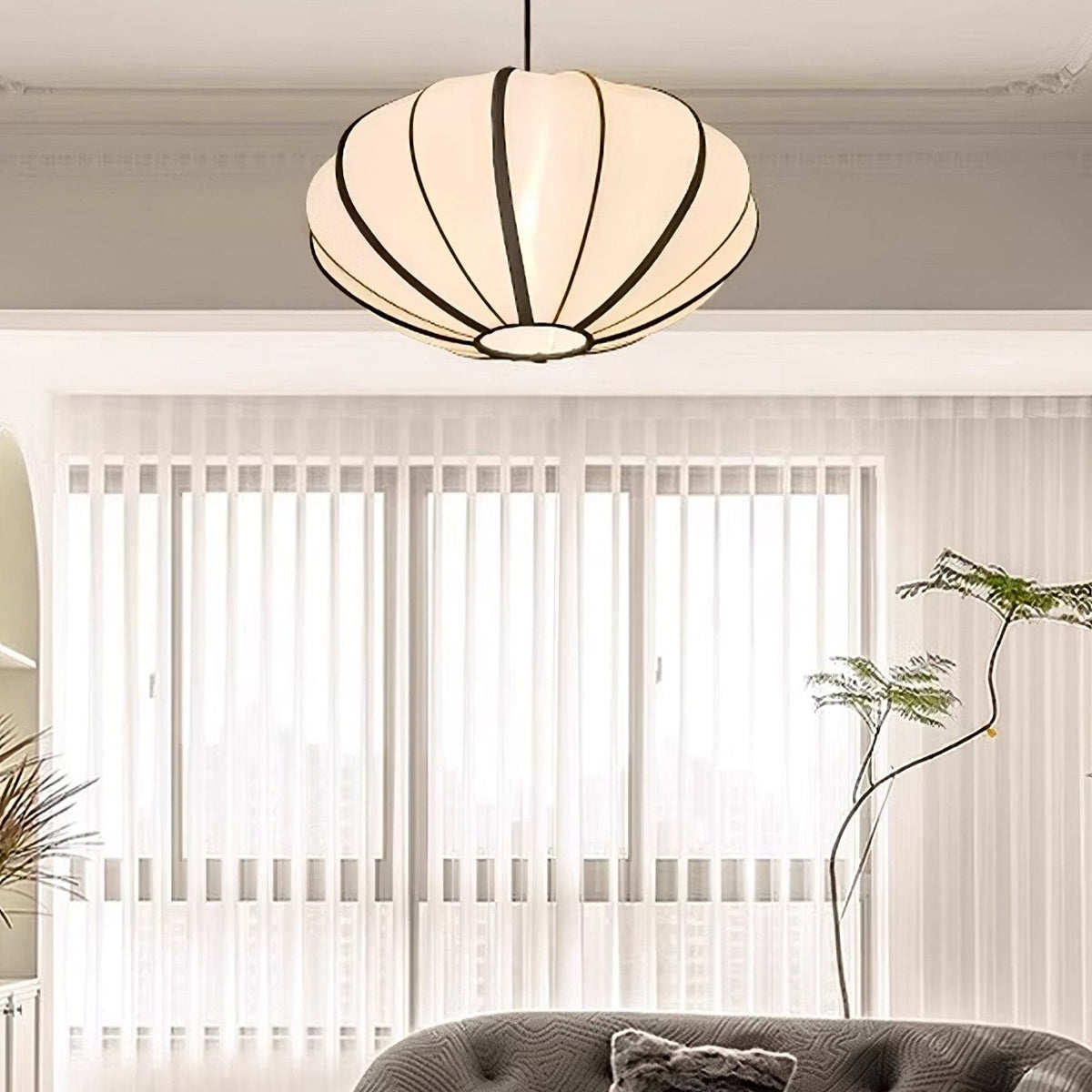 Ideneth Fabric Pendant Light-Moonnatur