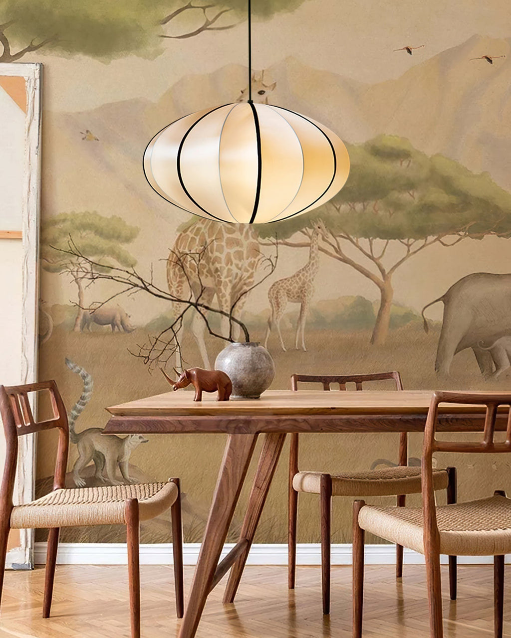 Ideneth Fabric Pendant Light-Moonnatur