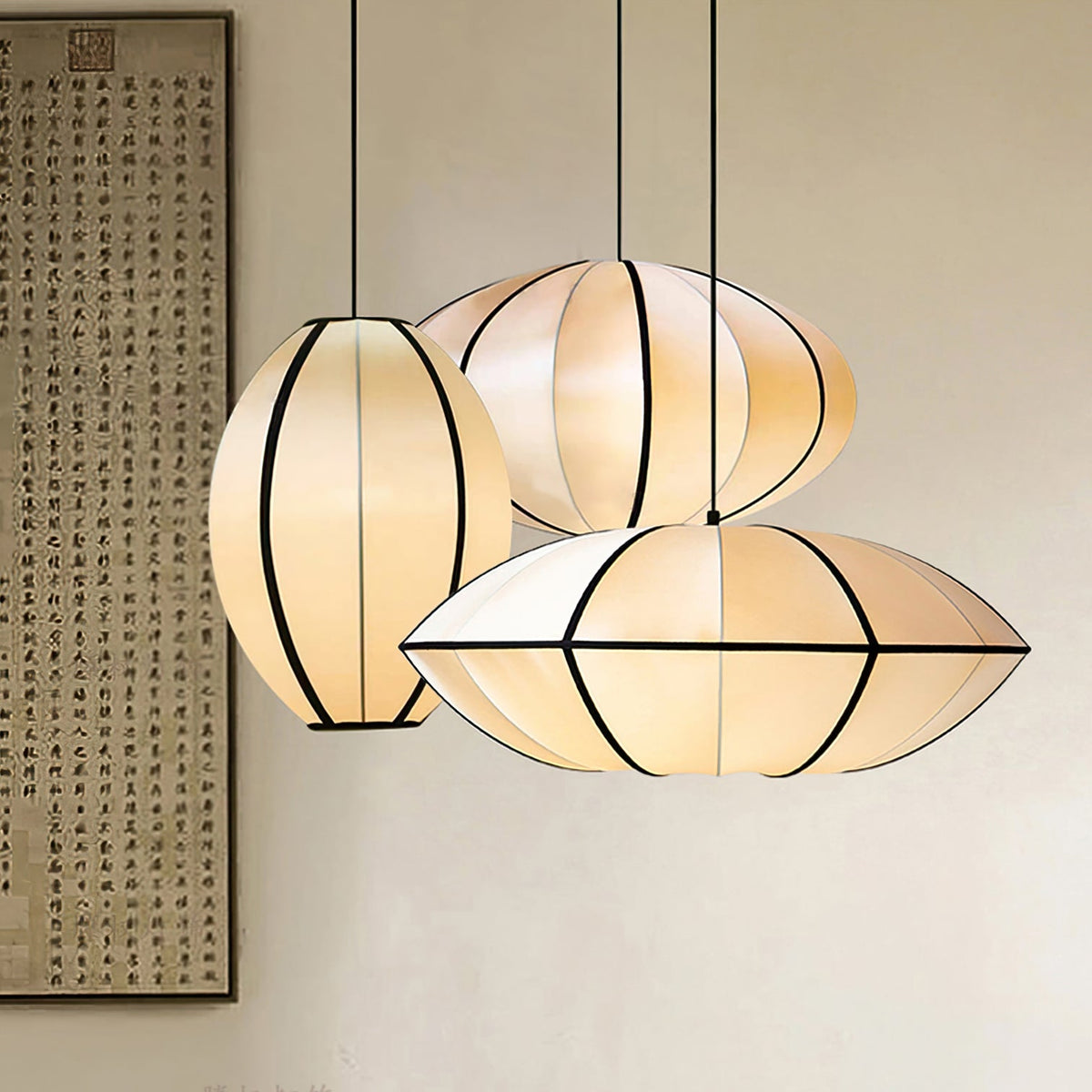Ideneth Fabric Pendant Light-Moonnatur