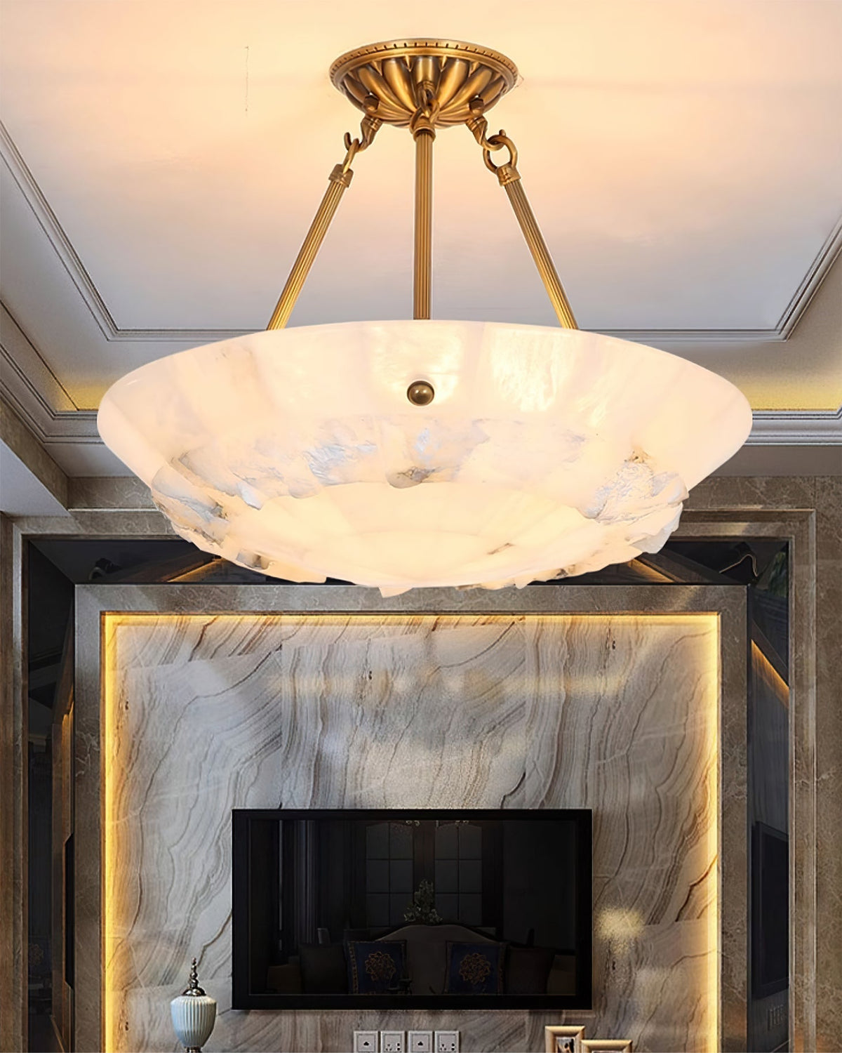 Ainsfern Alabaster Pendant Light-Moonnatur