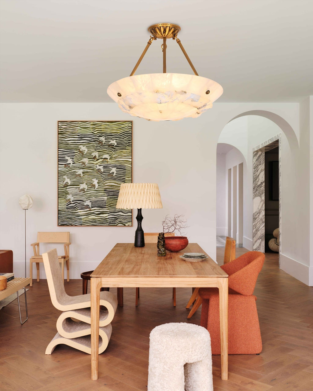 Ainsfern Alabaster Pendant Light-Moonnatur