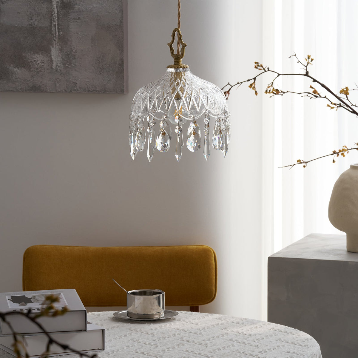 Korevia Crystal Pendant Light-Moonnatur