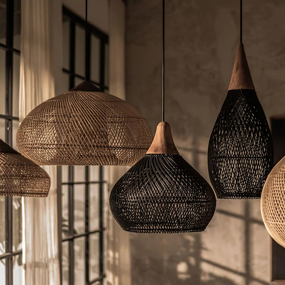 Tardenrose Rattan Pendant Light-Moonnatur