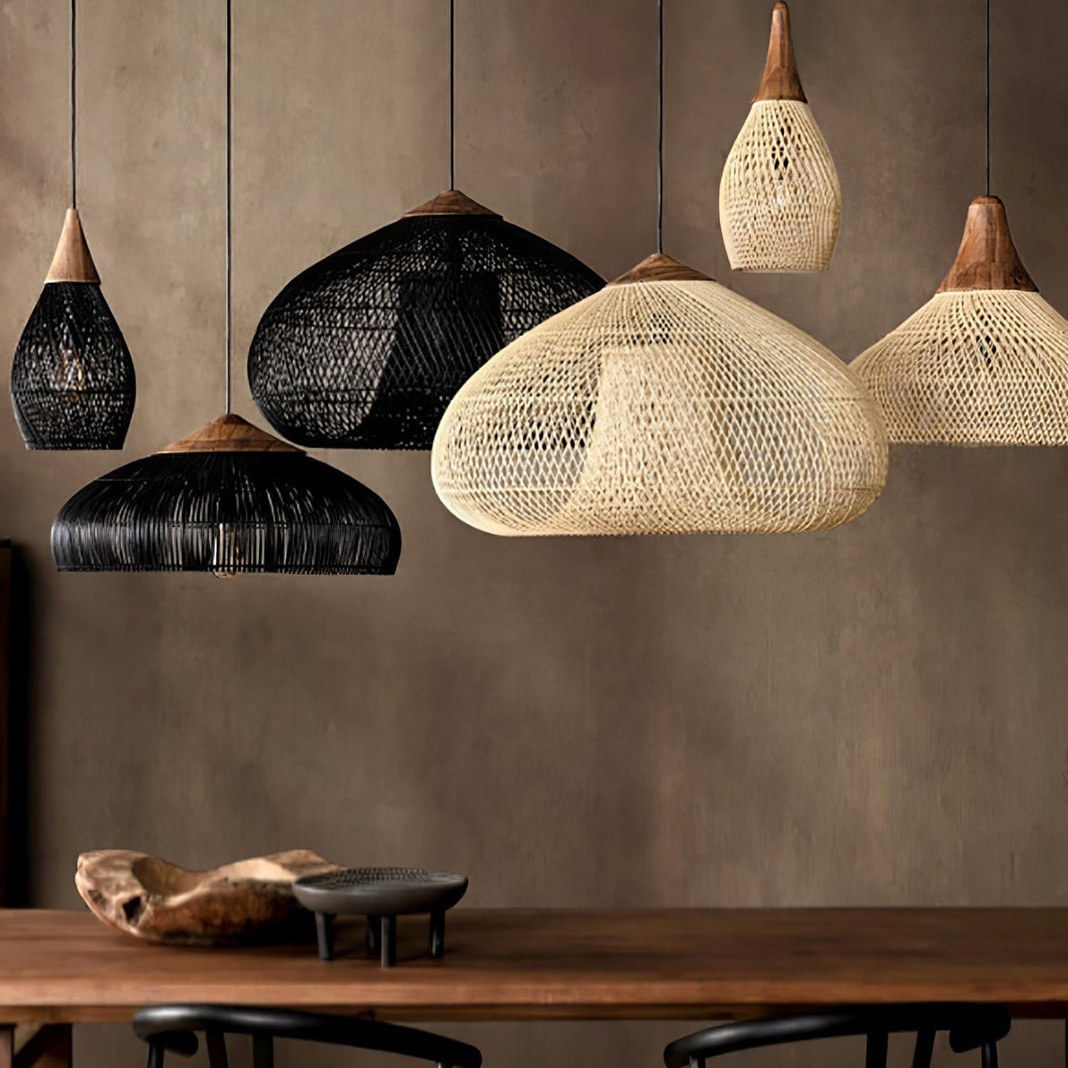 Tardenrose Rattan Pendant Light-Moonnatur