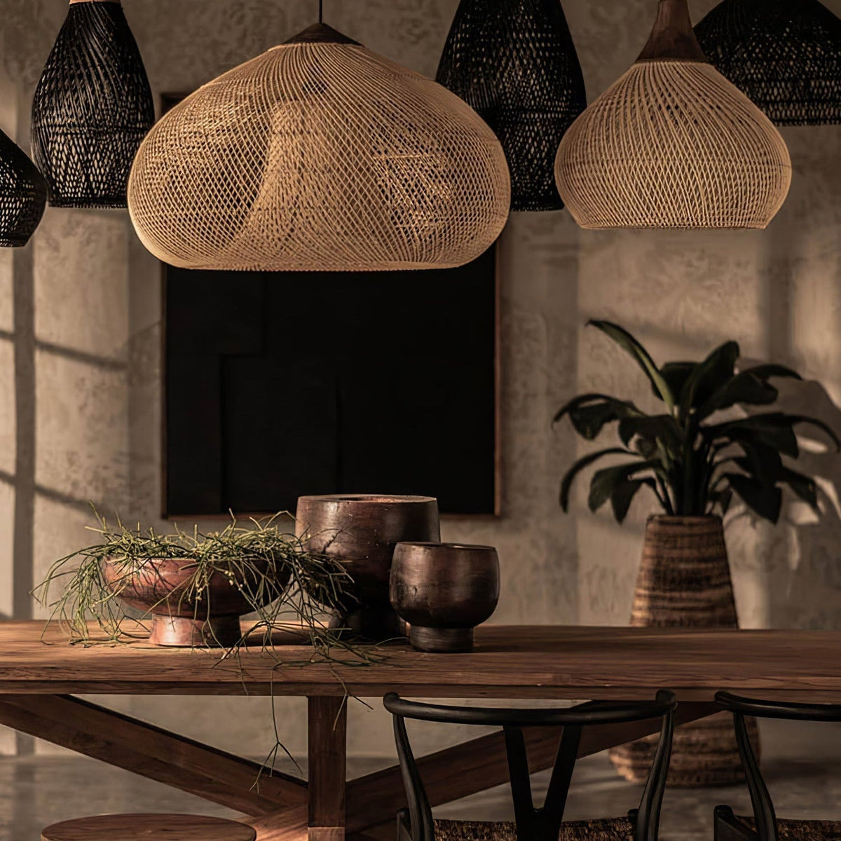 Tardenrose Rattan Pendant Light-Moonnatur