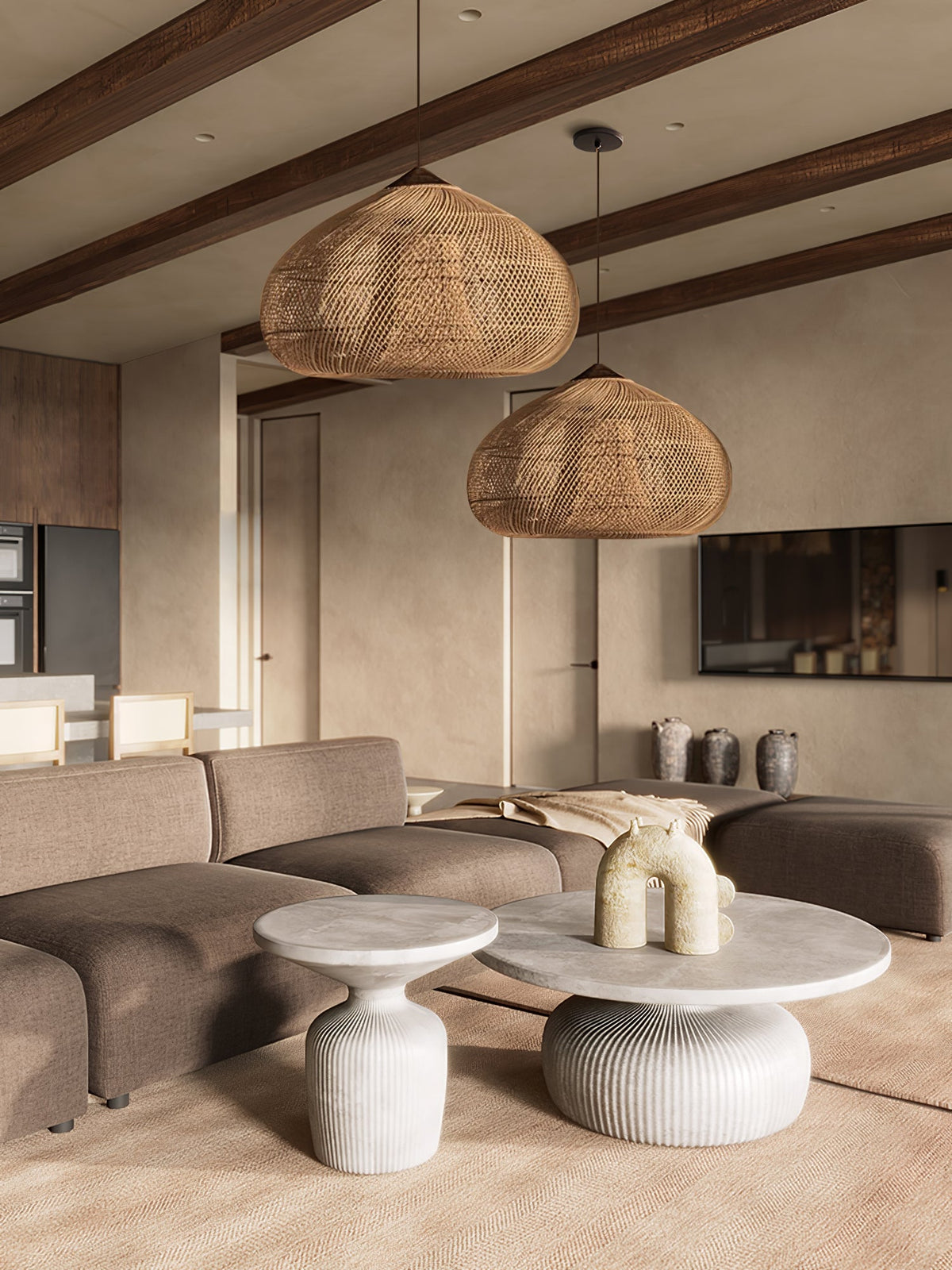 Ostrava Rattan Pendant Lamp-Moonnatur