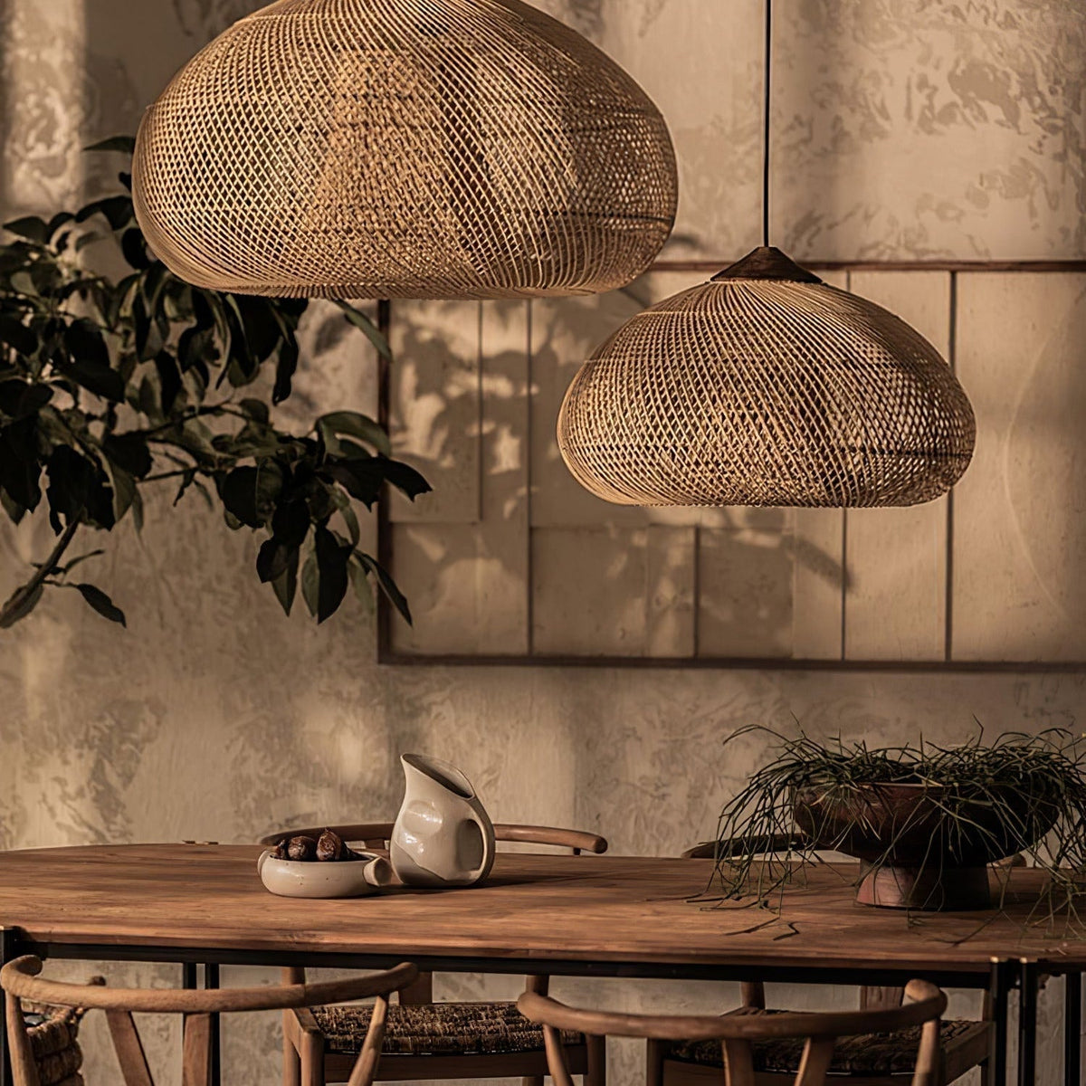 Tardenrose Rattan Pendant Light-Moonnatur