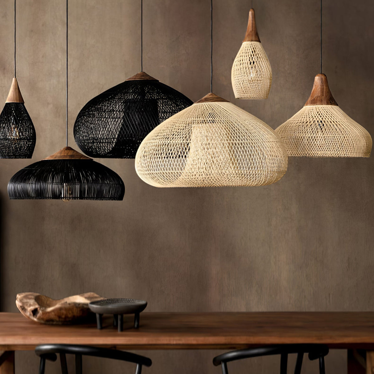 Tardenrose Rattan Pendant Light-Moonnatur