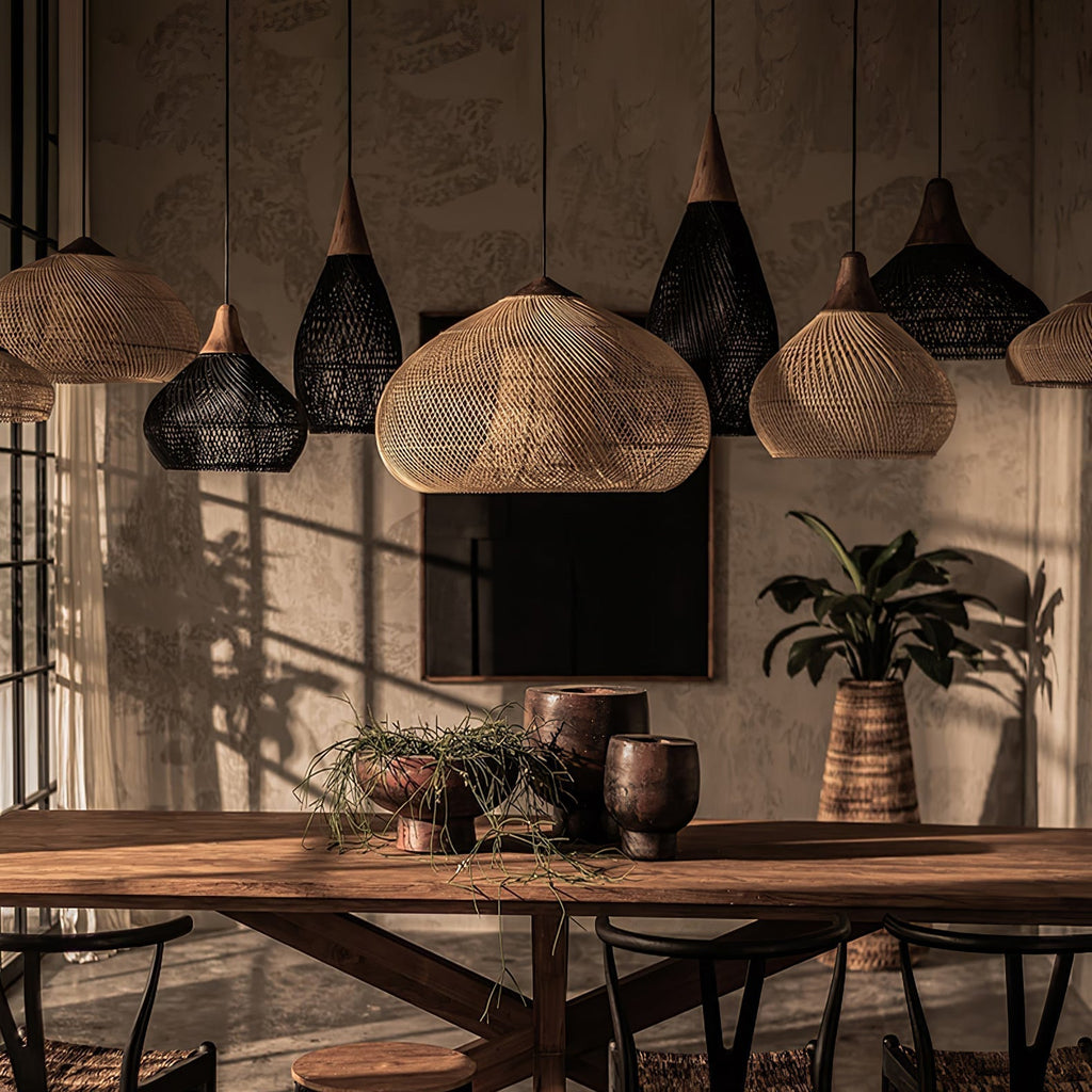 Tardenrose Rattan Pendant Light-Moonnatur