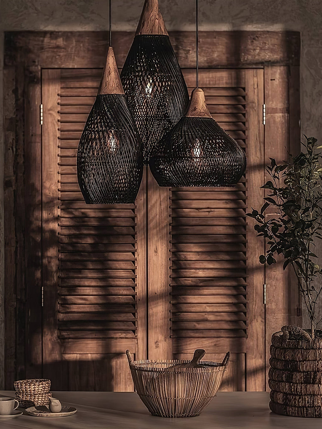Ostrava Rattan Pendant Lamp-Moonnatur