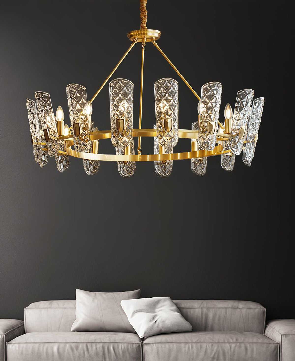 Kiranera Glass Chandelier-Moonnatur