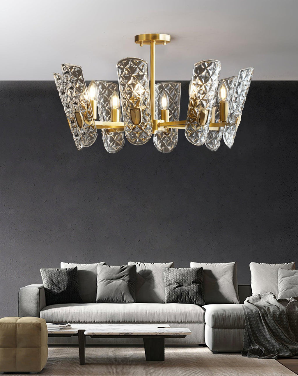 Kiranera Glass Chandelier-Moonnatur