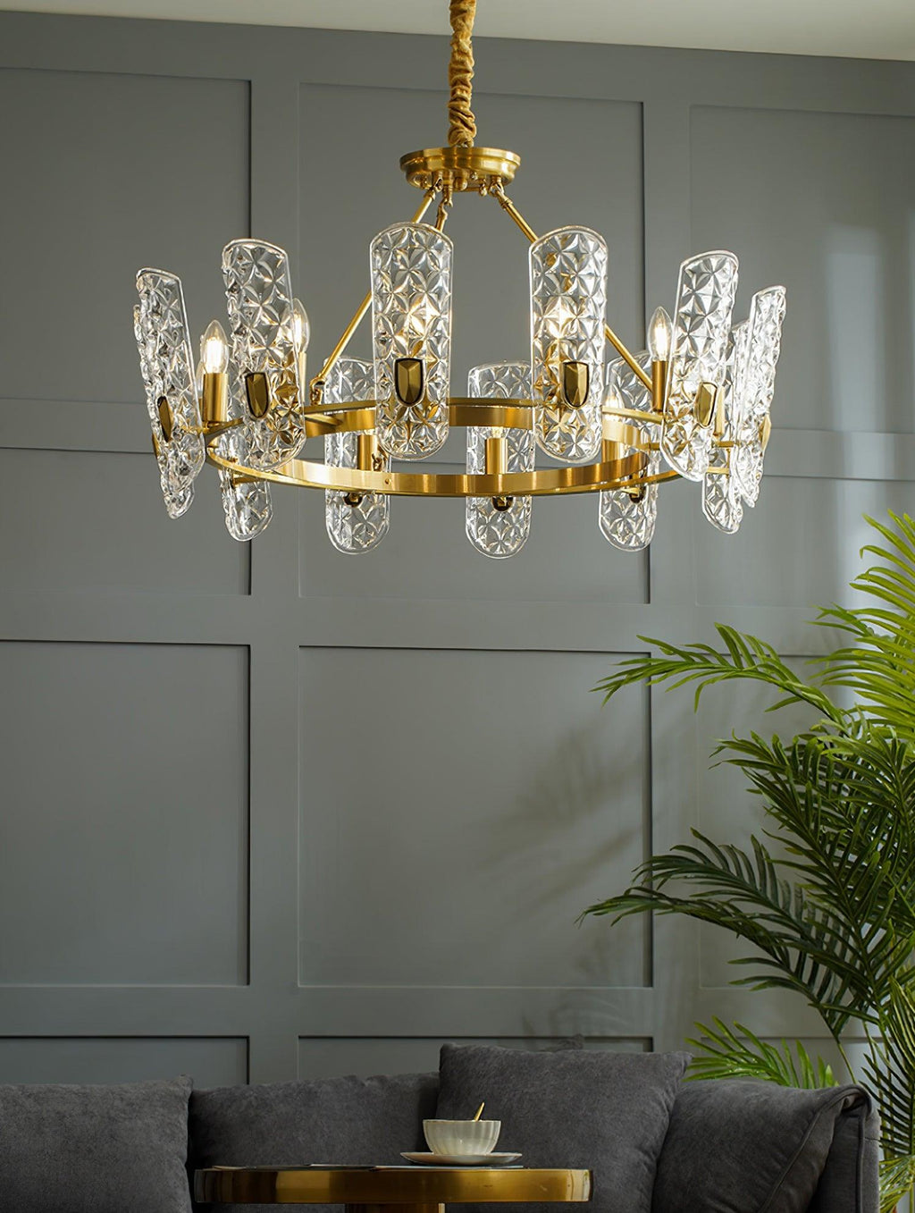Kiranera Glass Chandelier-Moonnatur