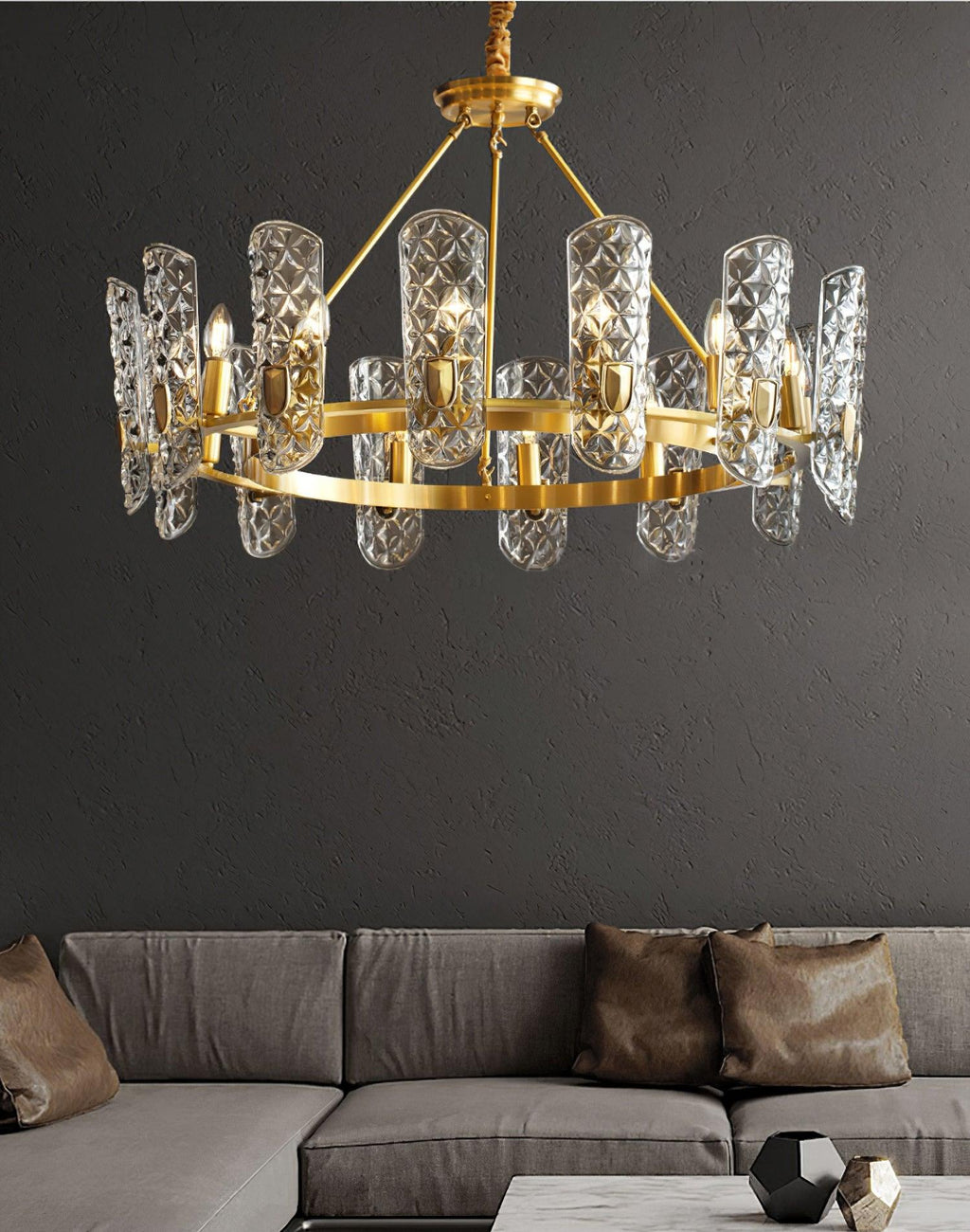 Kiranera Glass Chandelier-Moonnatur