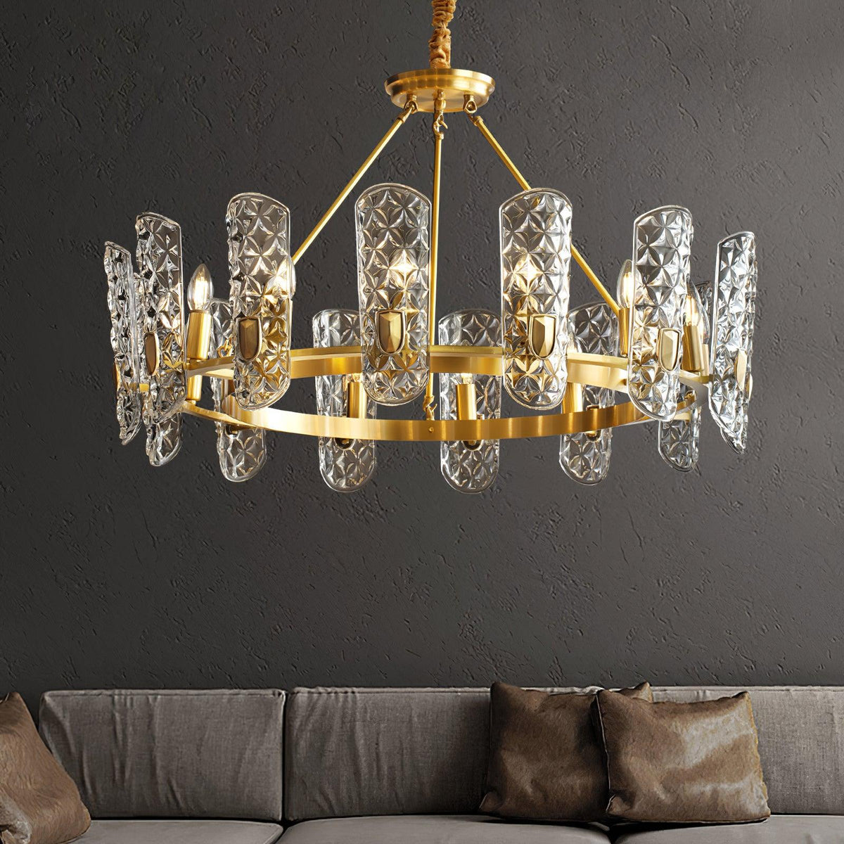 Kiranera Glass Chandelier-Moonnatur