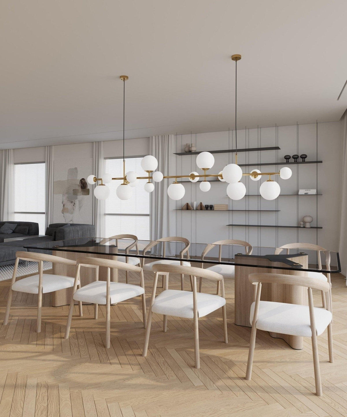 Zelvenune Glass Chandelier-Moonnatur