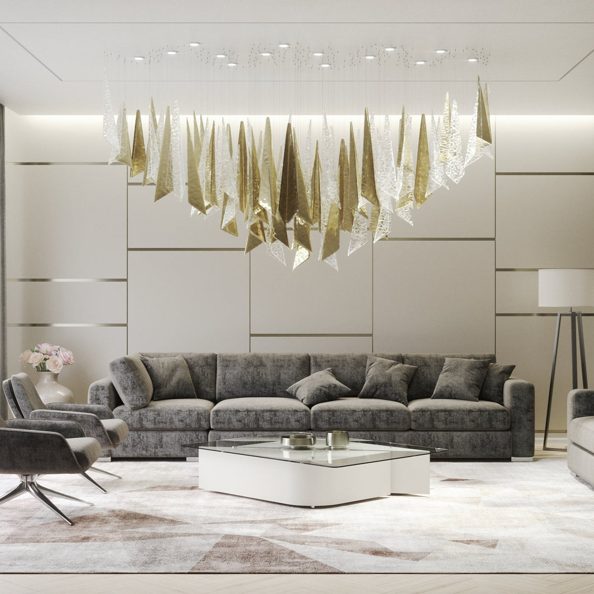 Talenina Glass Chandelier-Moonnatur