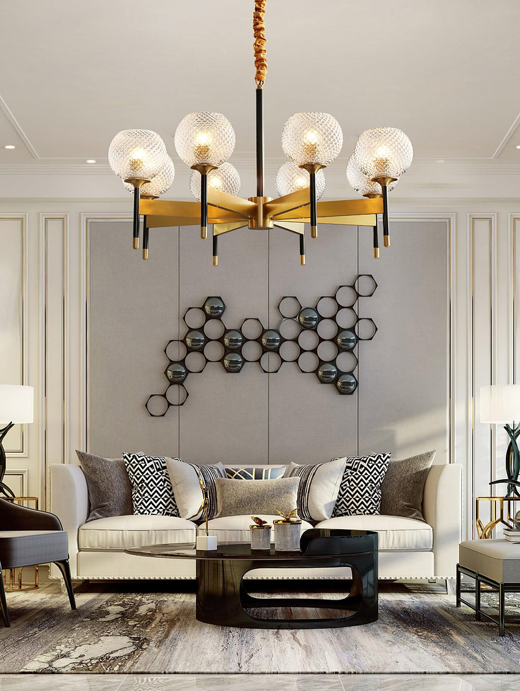 Ardenis Glass Chandelier-Moonnatur