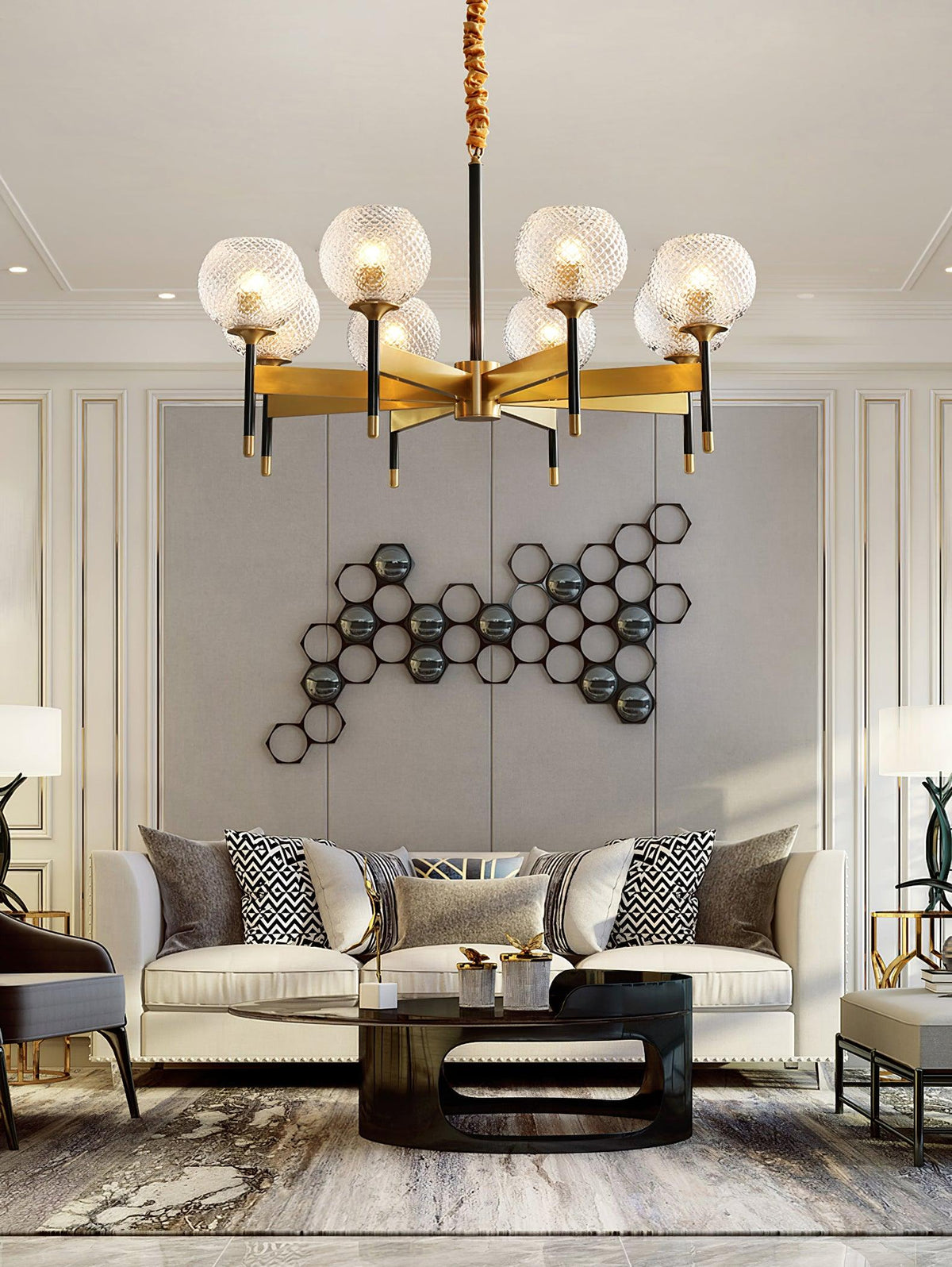 Ardenis Glass Chandelier-Moonnatur