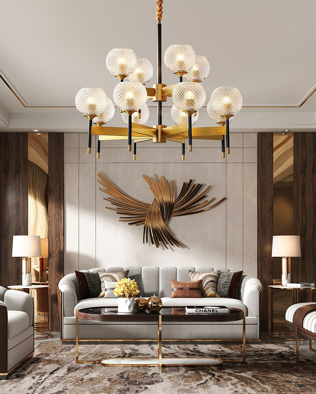 Ardenis Glass Chandelier-Moonnatur