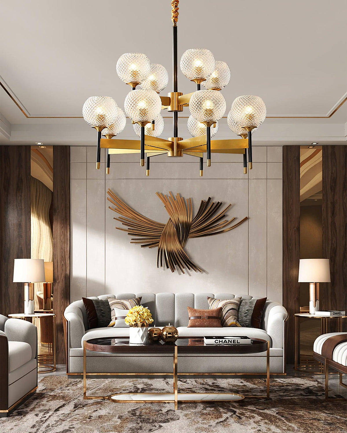 Ardenis Glass Chandelier-Moonnatur
