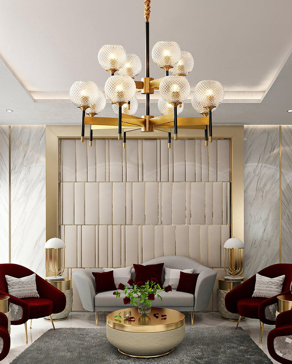 Ardenis Glass Chandelier-Moonnatur