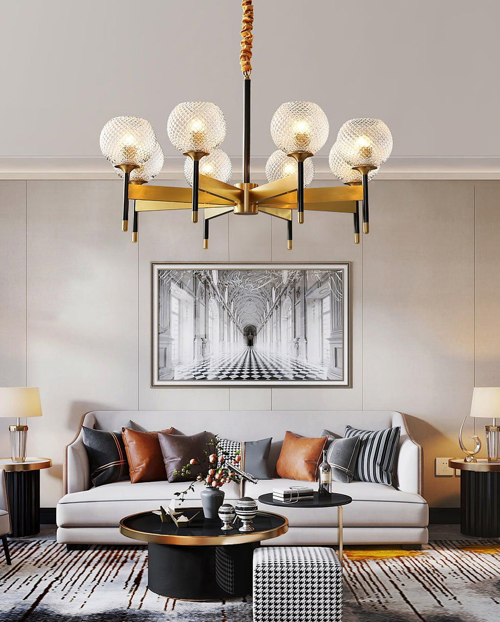 Ardenis Glass Chandelier-Moonnatur