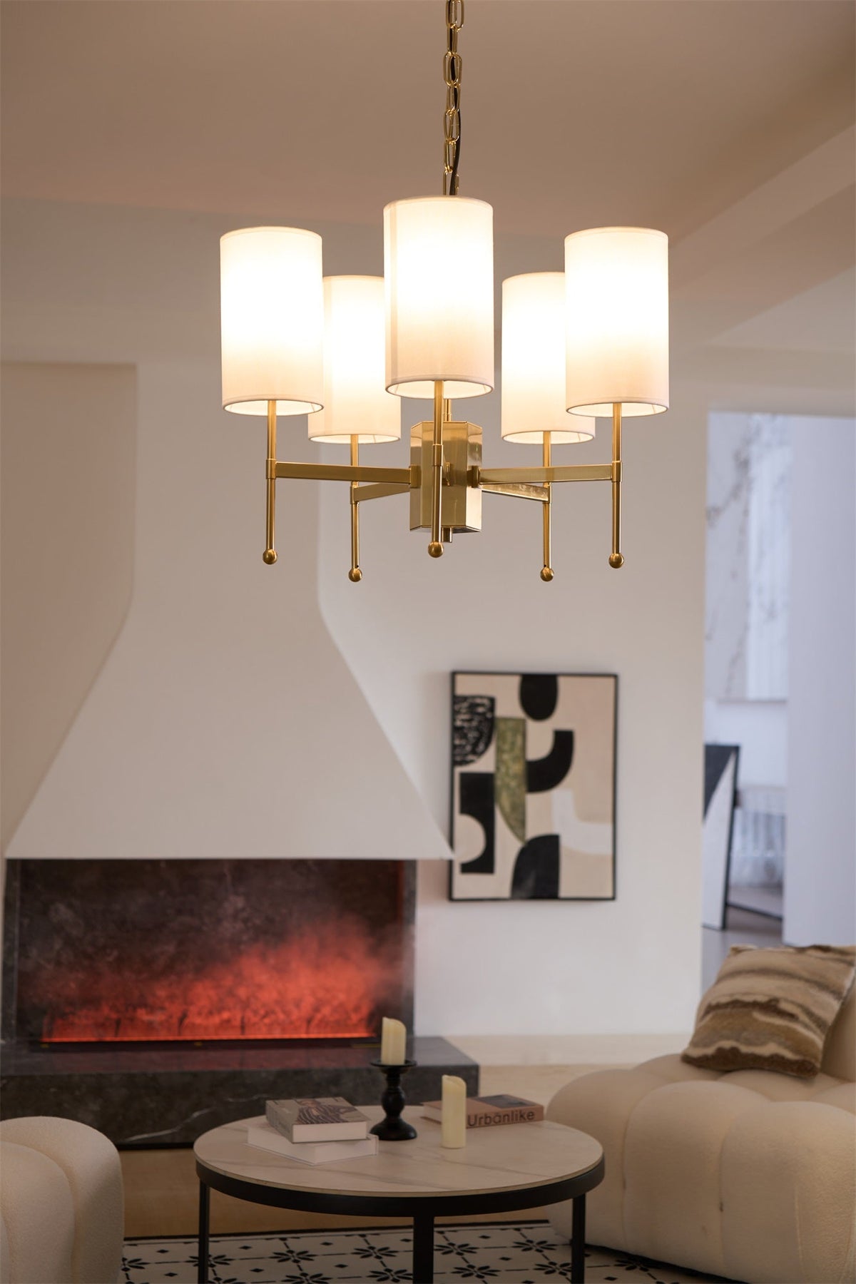 Telise Fabric Chandelier-Moonnatur