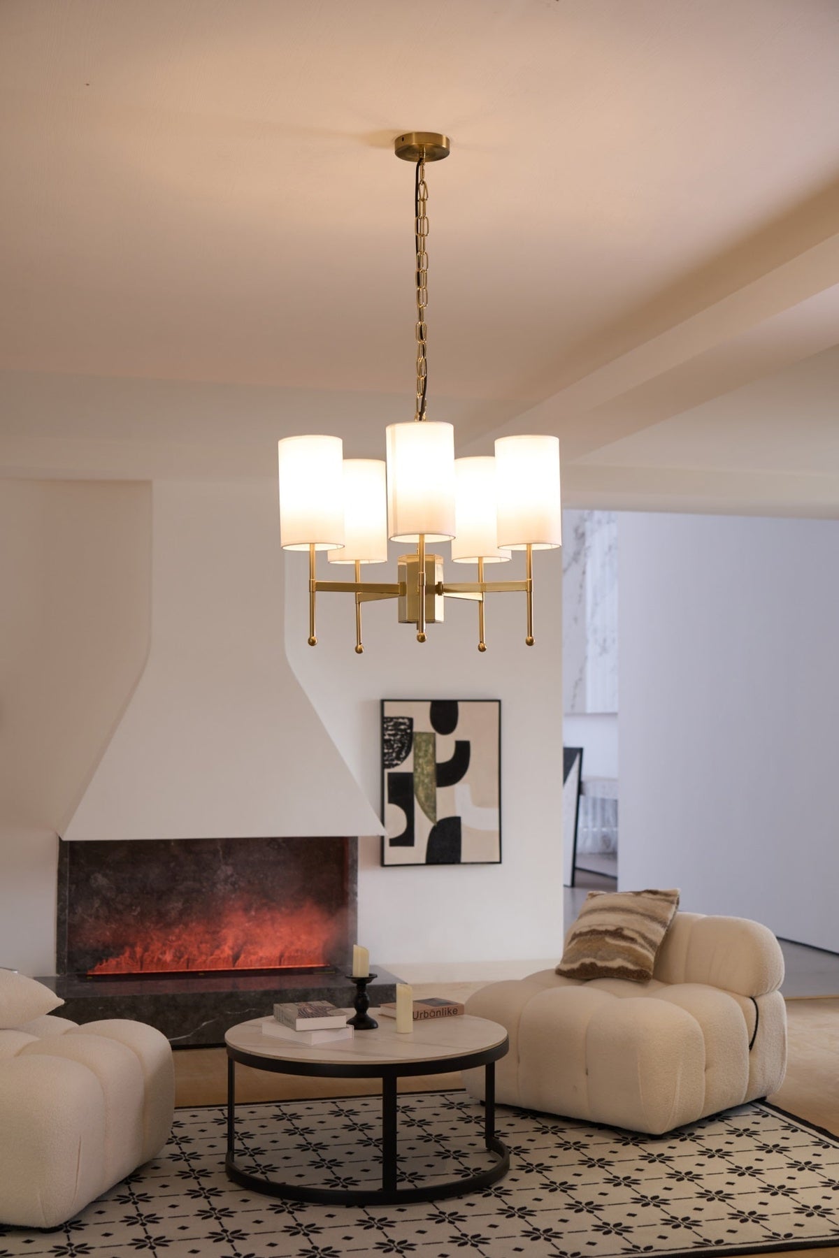 Telise Fabric Chandelier-Moonnatur