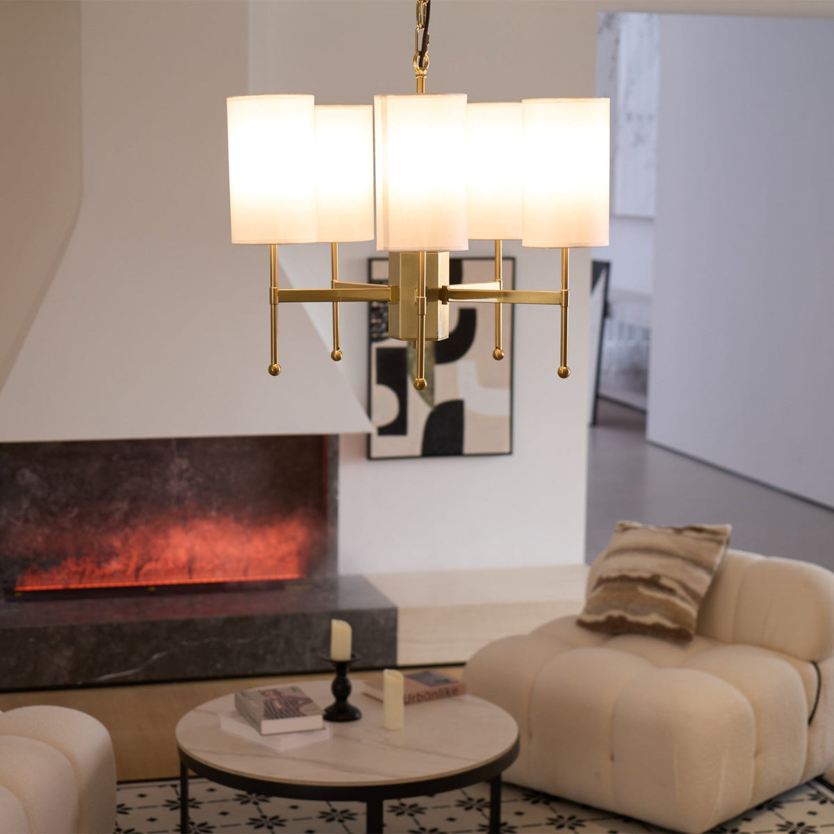 Telise Fabric Chandelier-Moonnatur
