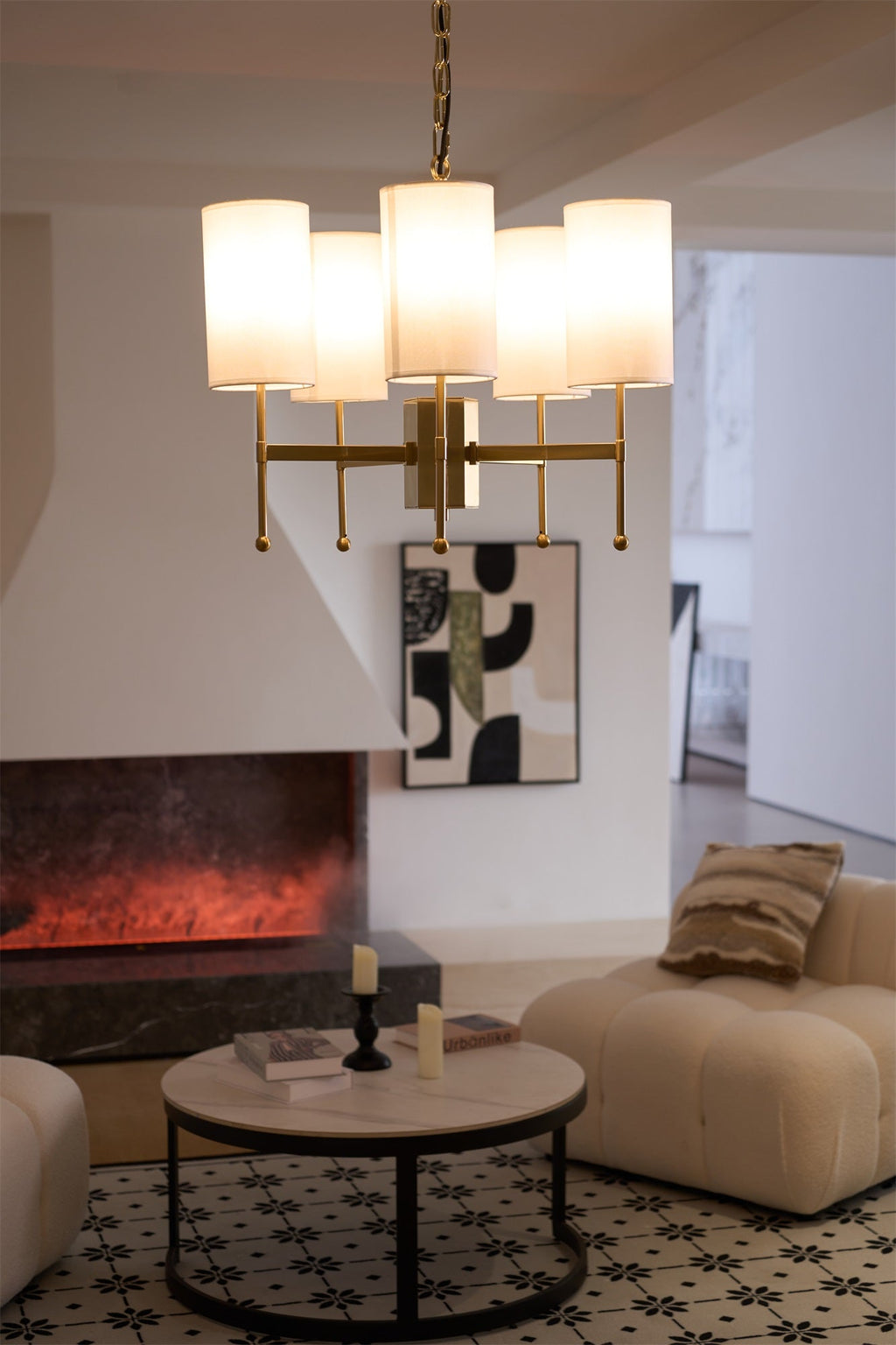 Telise Fabric Chandelier-Moonnatur