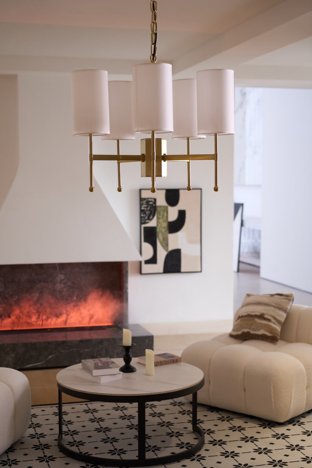 Telise Fabric Chandelier-Moonnatur