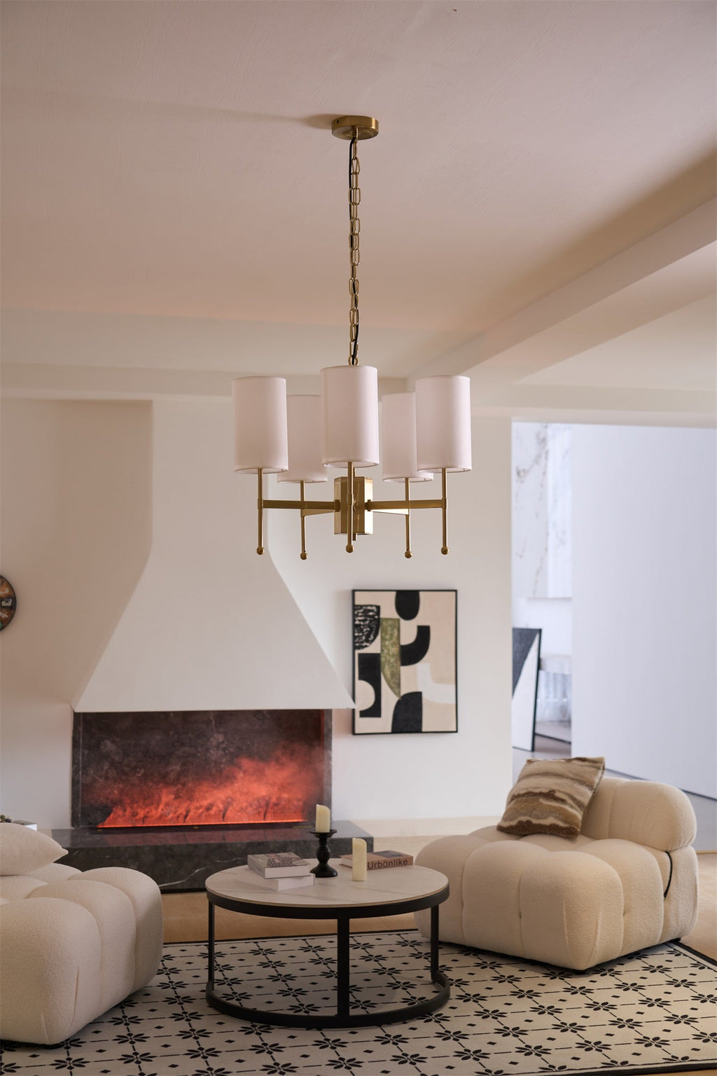 Telise Fabric Chandelier-Moonnatur