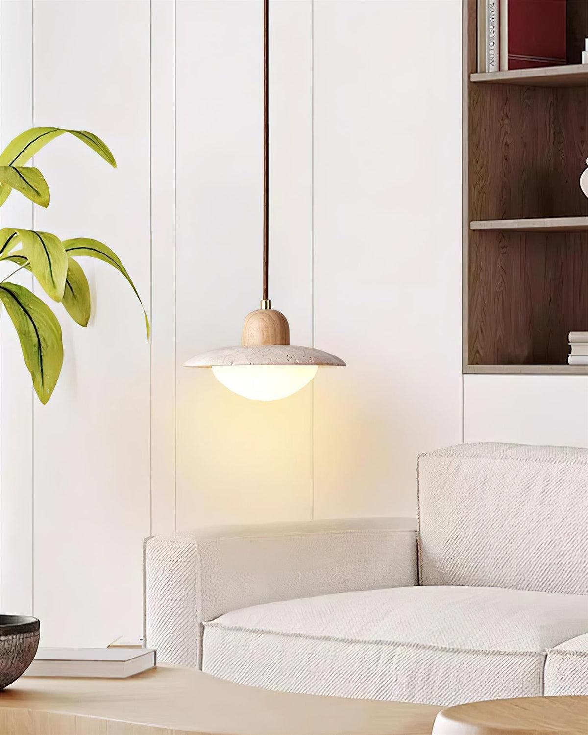 Cumberlyn Travertine Pendant Light-Moonnatur