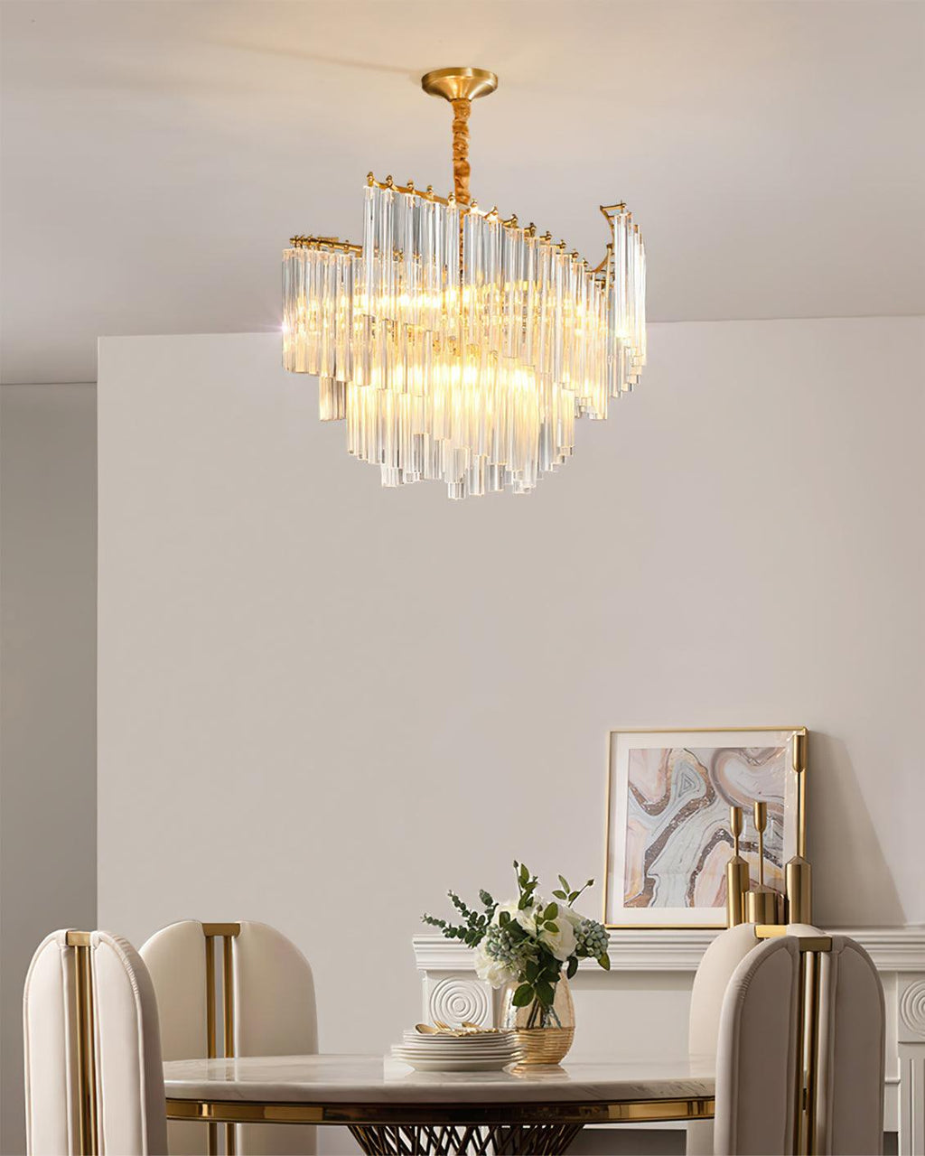 Roselle Crystal Chandelier-Moonnatur