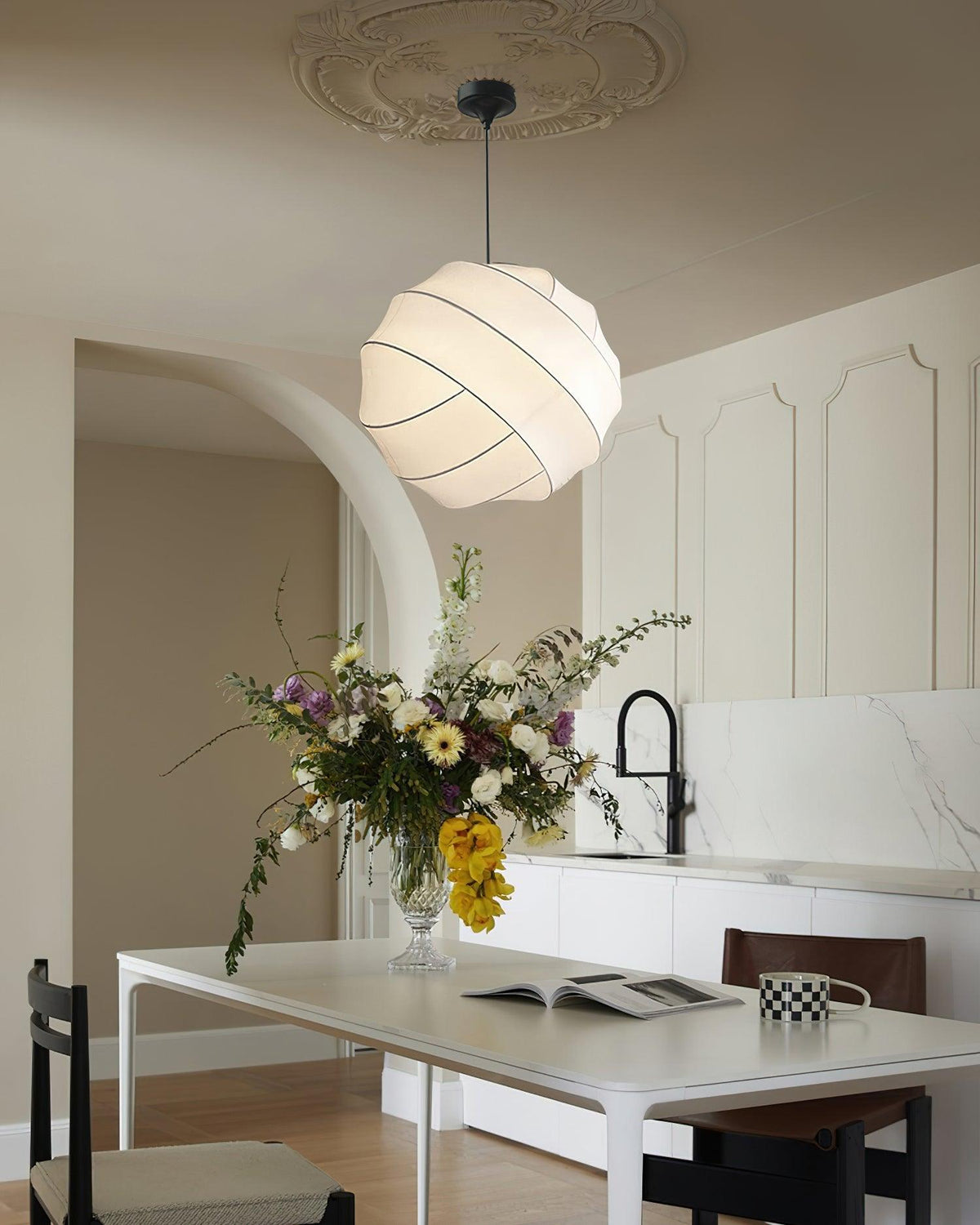 Avrenelia Silk Pendant Light-Moonnatur