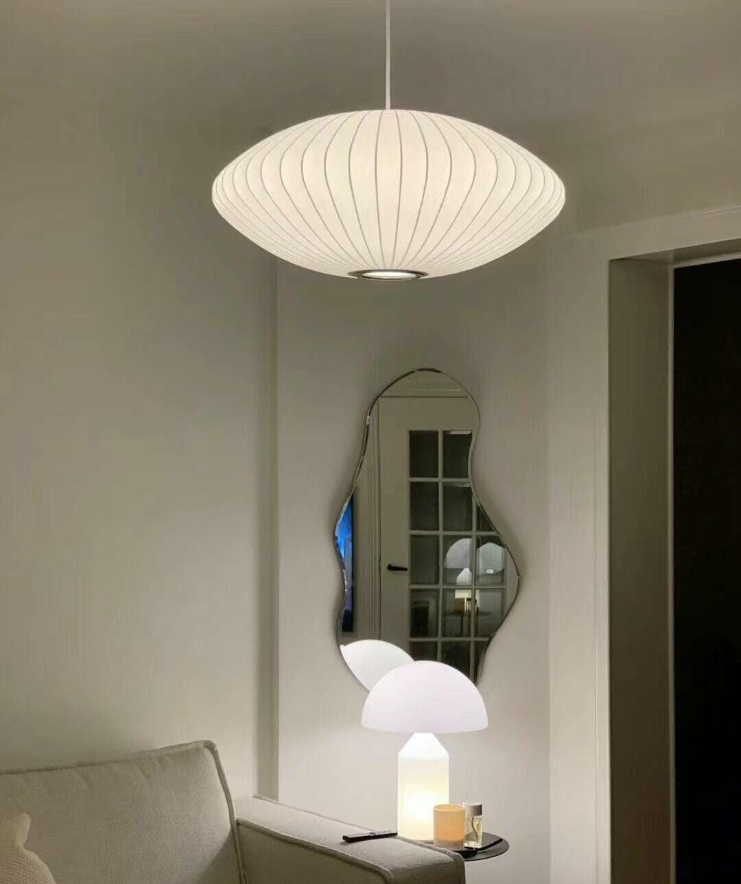 Rinelle Silk Pendant Lamp-Moonnatur