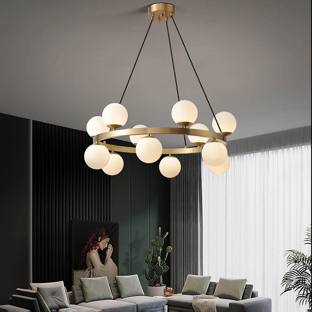 Morvenune Glass Chandelier-Moonnatur