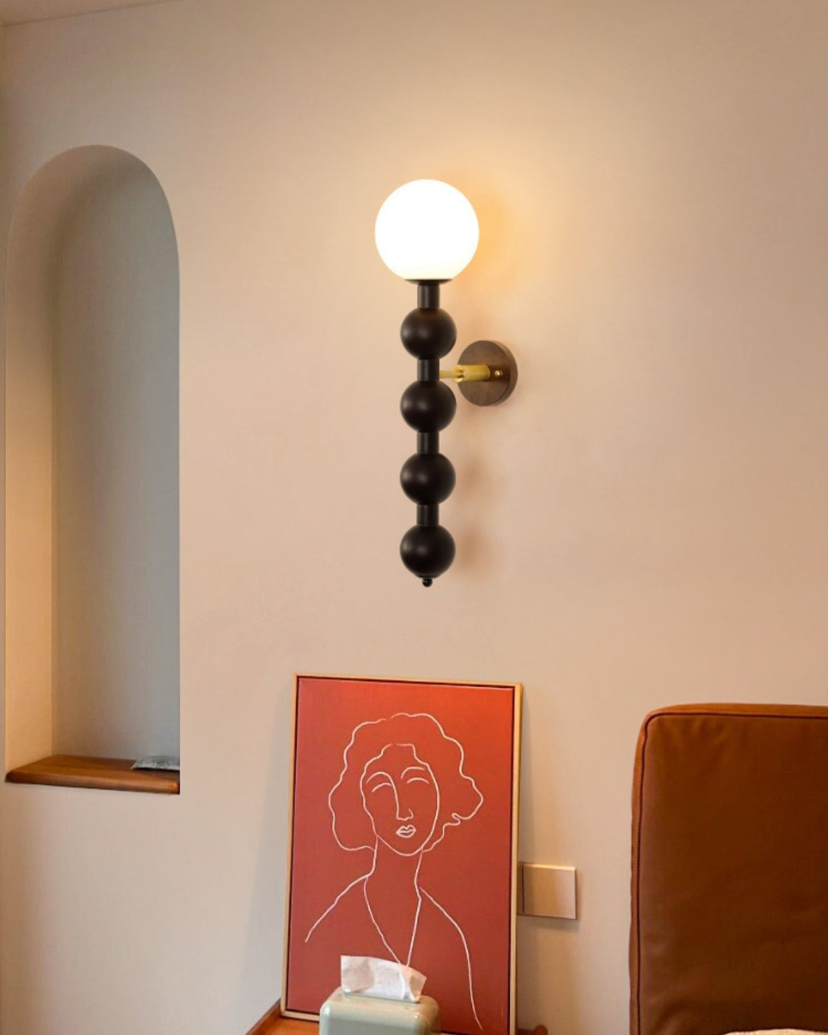 Ansellyn Glass Wall Light-Moonnatur