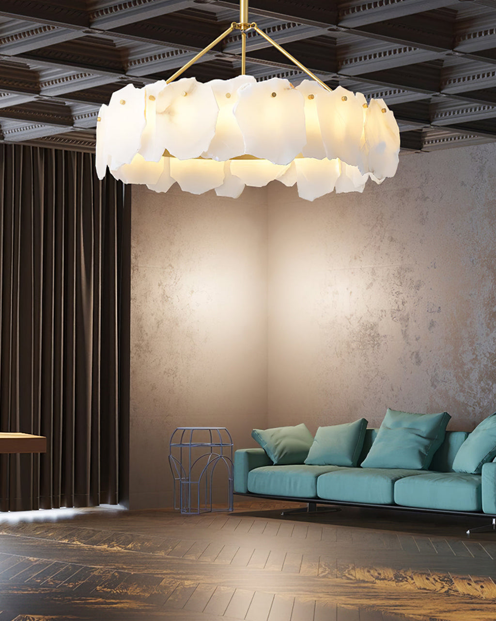 Woldendale Alabaster Chandelier-Moonnatur